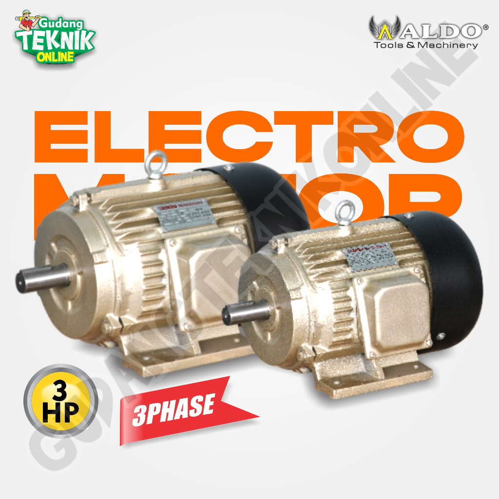 Dinamo Motor Penggerak 3Hp 4P 3Ph 1400Rpm ALDO / Elektro Motor ALDO 3Hp 3 Phase Dinamo Motor Pengger