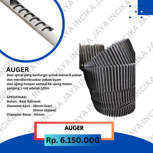 Auger Spiral Rol 2 Inch - Tarik Pakan Dalam Otomatis - Alat Ternak Ayam Unggas Terbatas