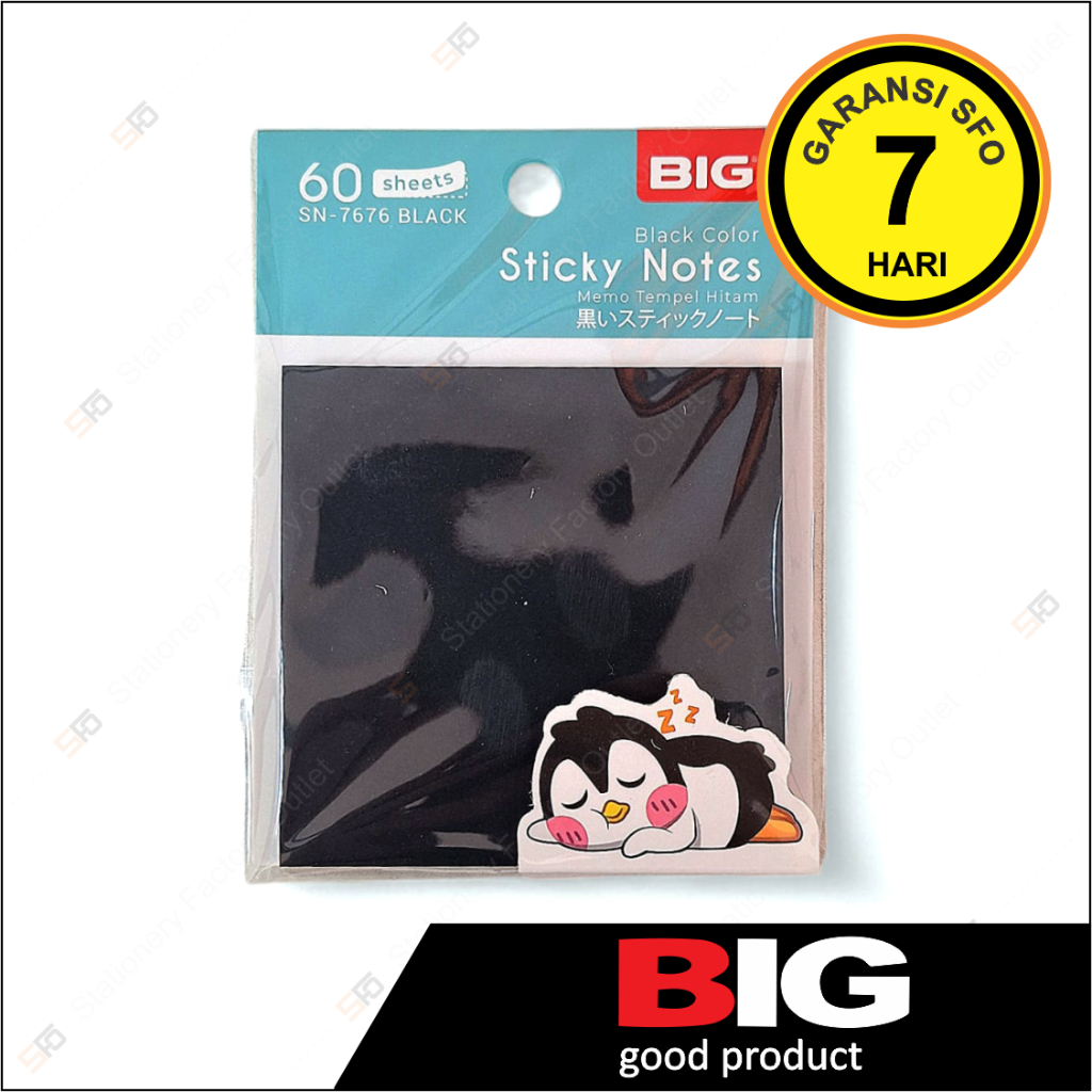 

Sticky Notes Hitam Big 76 x 76 mm - Memo Stick Black - SFO Semarang Official