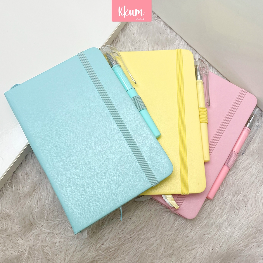 

3PCS Free Pulpen Buku Agenda Kulit A6 Selip Polos/ Notebook 100 Lembar Buku Tulis