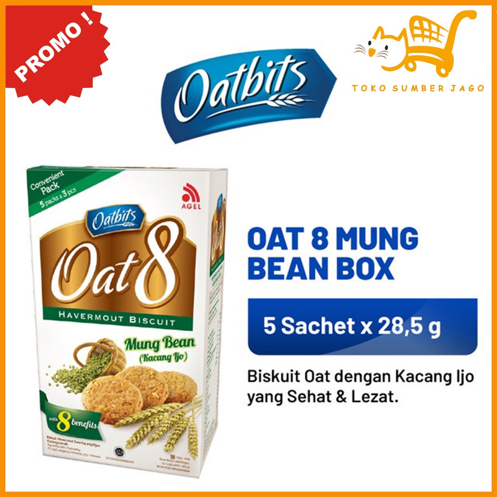 

OATBITS Oat 8 Mung Bean Kacang Hijau 1 Box (5 sachet x 28.5gr)