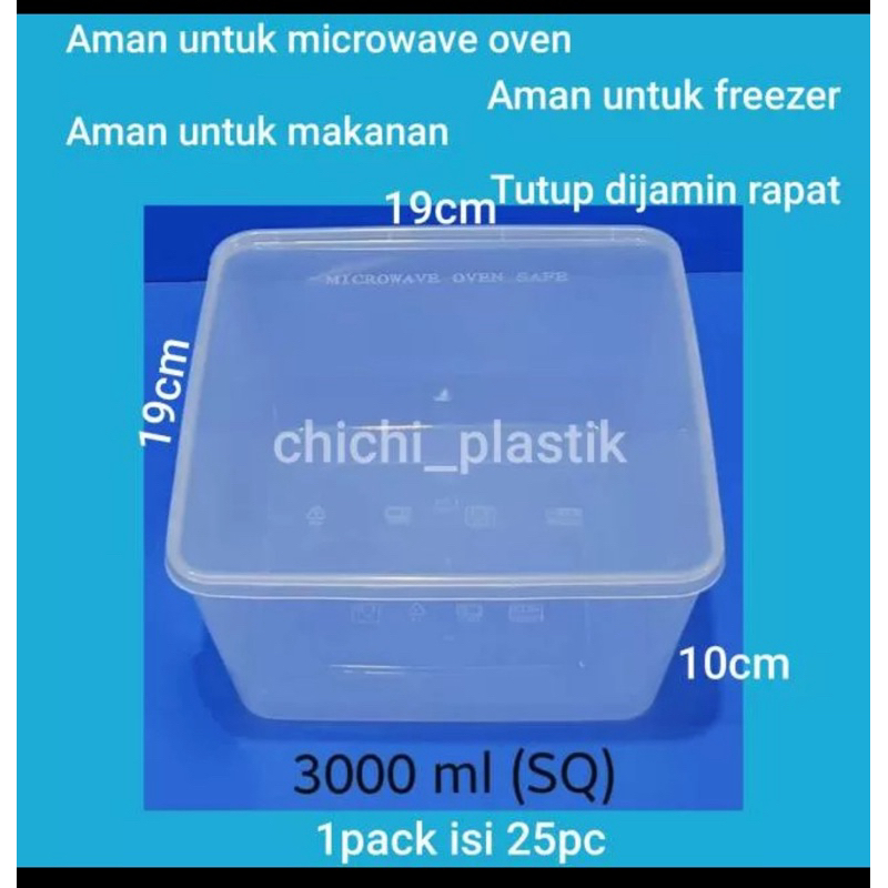 thinwall foof container 3000ml / kotak makan plastik / wadah plastik bening
