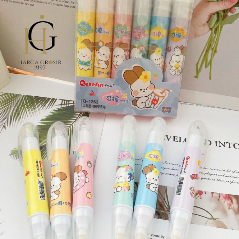 

Stabilo Eraseable-Q1262 Highlighter eraseable bisa di hapus gambar kelinci alat tulis kantor kado unik warna pastel murah terjangkau ready bisa cod