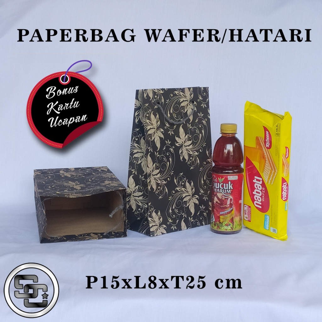 

[1 LUSIN] PAPERBAG BONUS KARTU UCAPAN UKURAN R-4 (P15 x L8 x T25 CM) TAS KERTAS UNTUK WAFER TANGO NABATI TEH BOTOL DLL