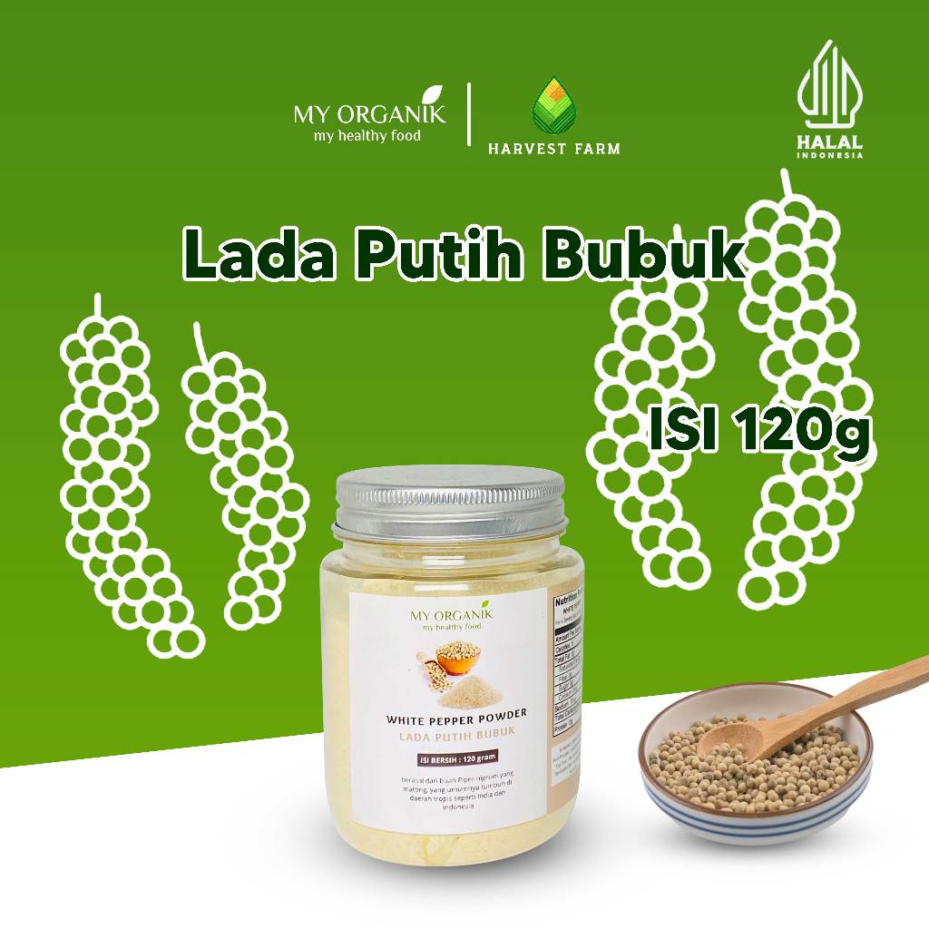 My Organik Lada putih 120gr White Pepper / Lada Putih Bubuk / Merica