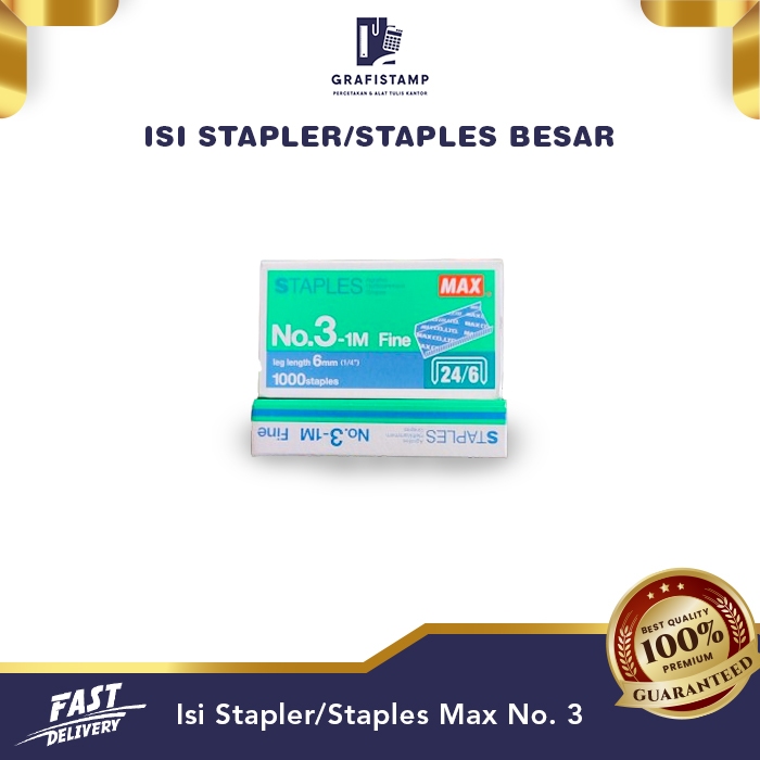 

Isi Stapler/Staples Besar Merk Max No.3 - Pcs