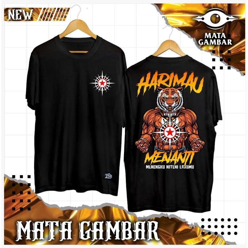 T-SHIRT HARIMAU MENANTI || T-SHIRT DISTRO || GRATIS ONGKIR || BISA COD