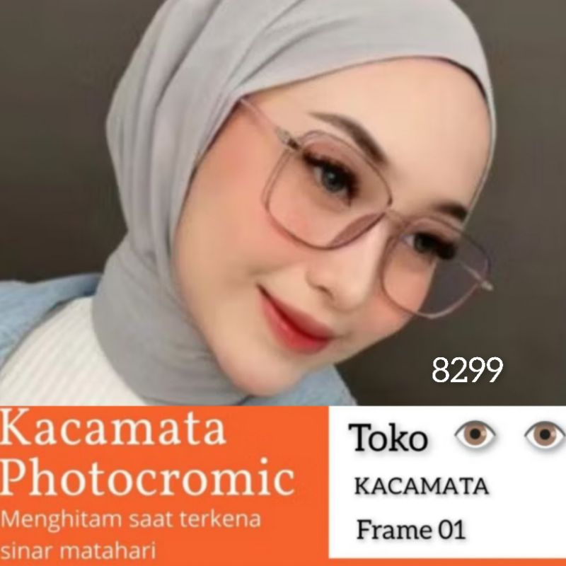 KACAMATA NORMAL KACAMATA MINUS PAKET LENSA PHOTOCROMIC FRAME 8299