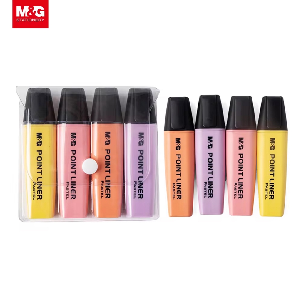 

Highlighter Point Liner 4 Colors AHM 21580 M&G / Stabilo Set Pastel Color / Penanda Warna Soft