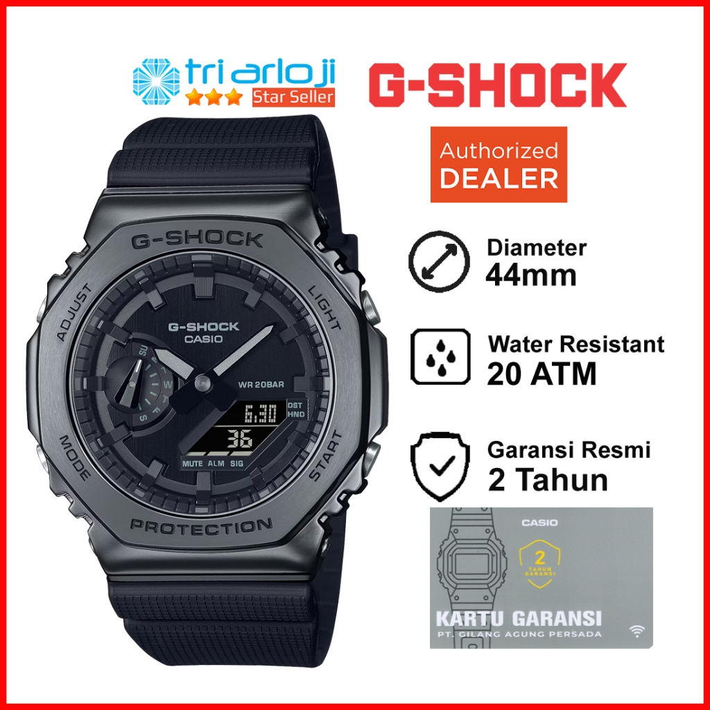 Casio G-Shock GM-2100BB-1ADR Jam Tangan Pria GSHOCK Steel GM-2100BB-1A GM-2100 GM2100 G-STEEL Metal