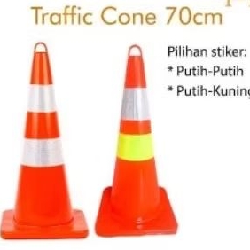 Safety Traffic Cone 70CM / Kerucut Lalu Lintas Rubber Karet