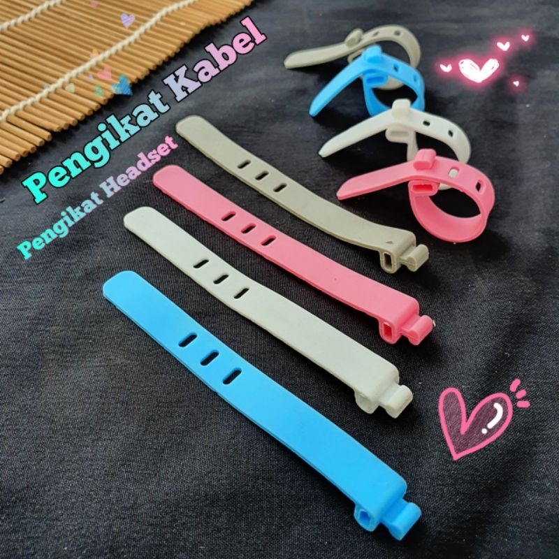 Pengikat Kabel Data || Pengikat Headset Bahan Silicon