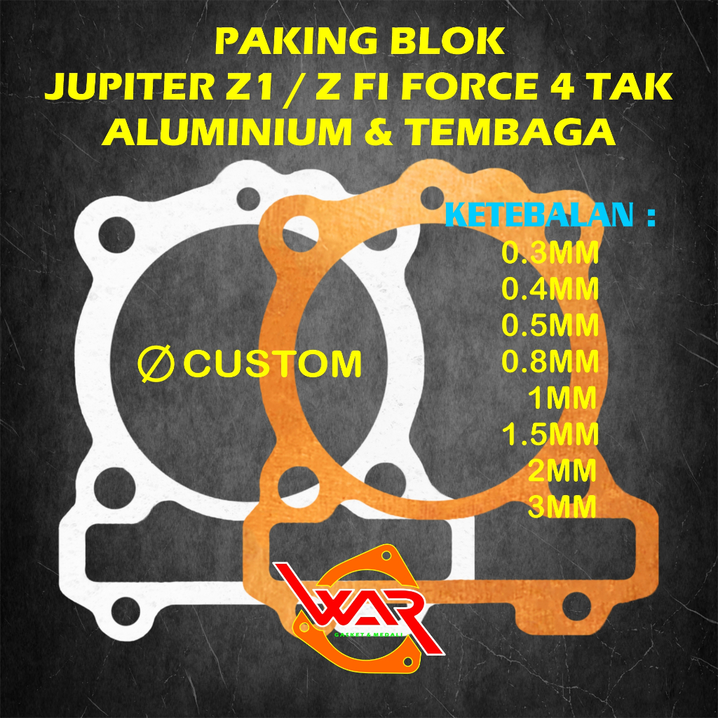 Paking BLOK JUPITER Z1 JUPITER FI Tembaga Almunium For JUPITER Z1 JUPITER INJEKSI FORCE 4TAK / Perpa