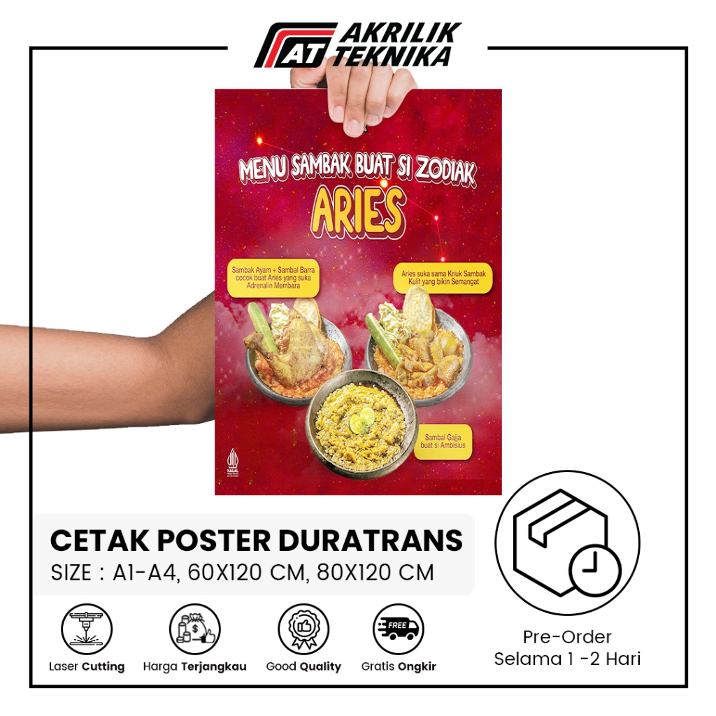 

Print Cetak Kertas Duratrans Laminating Glossy / Slim Light Box