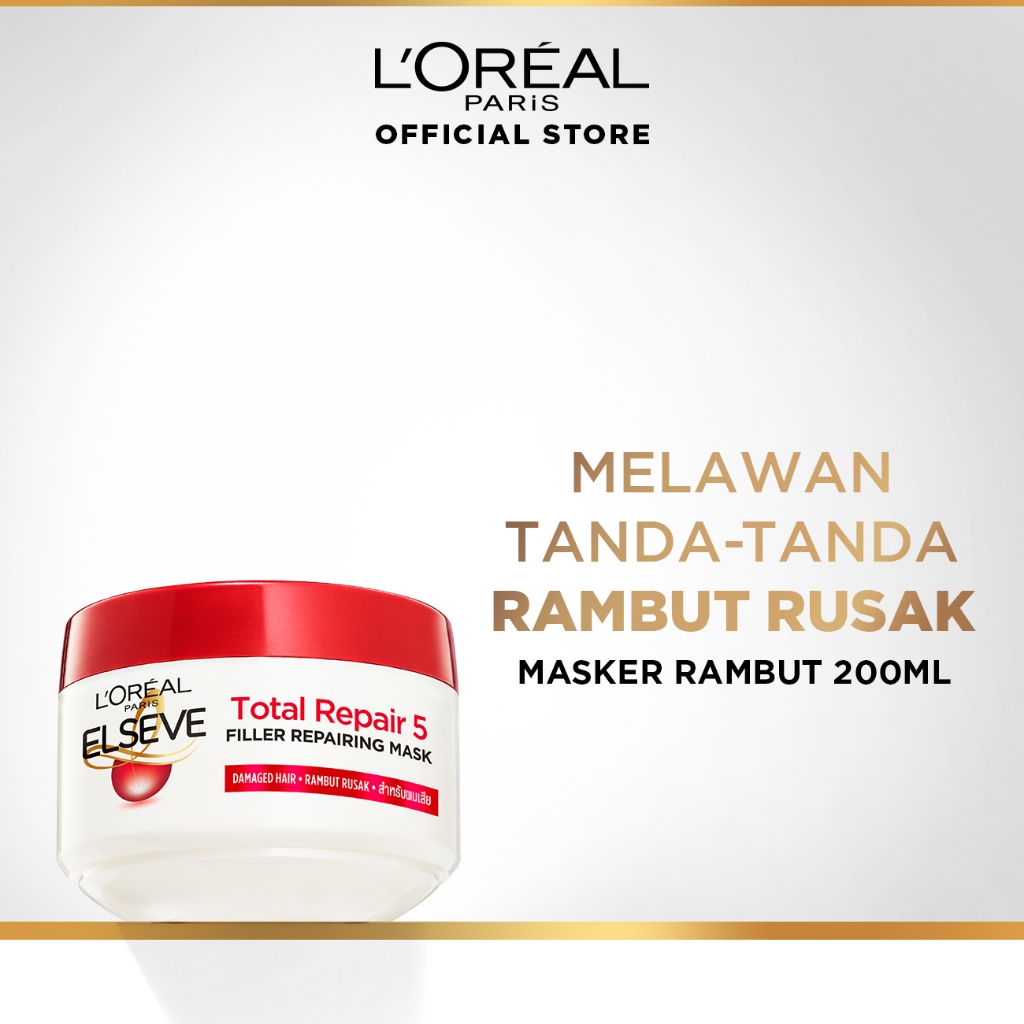 L'Oreal Paris Elseve Total Repair 5 Repairing Hair Mask Hair Care dengan Ceramide - Melawan dan Memp