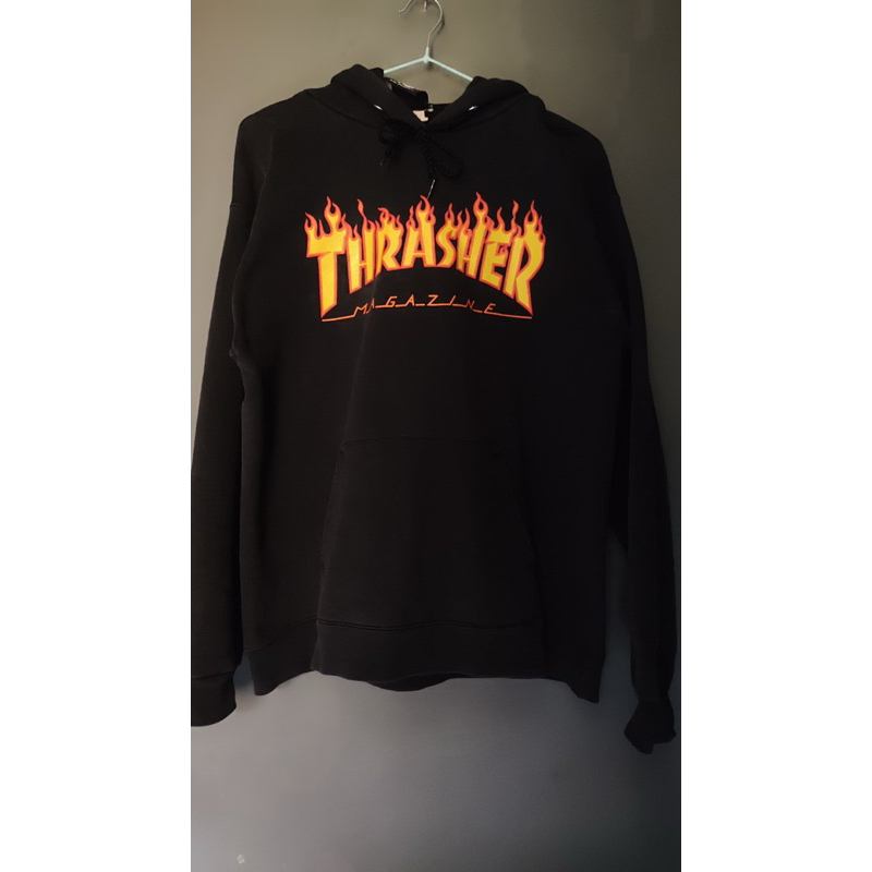 Hoodie thrasher hitam second original