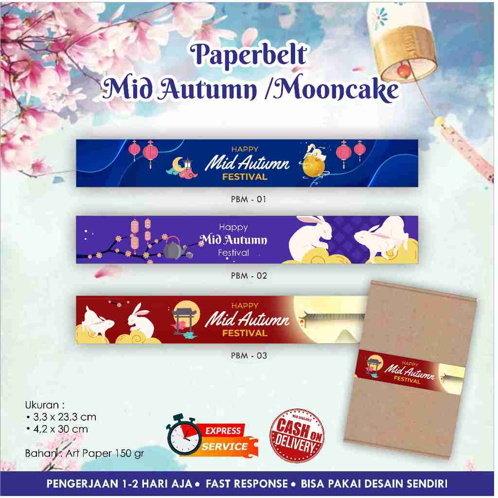 

Paper Belt Mooncake / Mid Autumn / Label box melingkar / Paperbelt