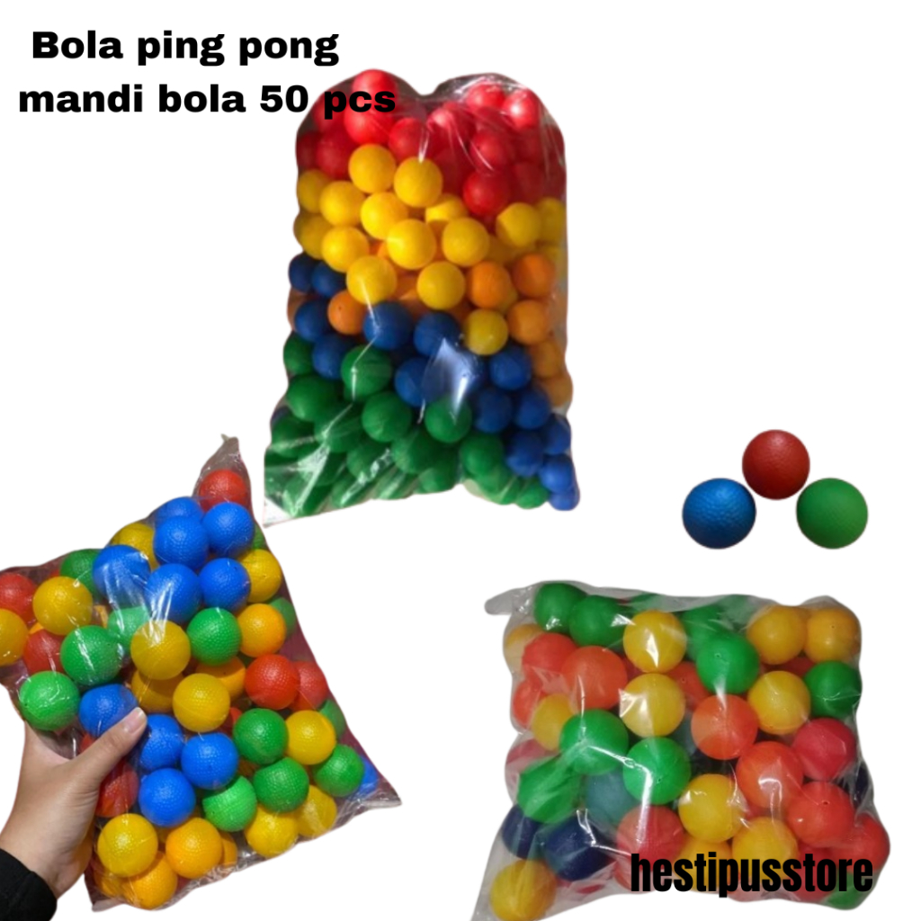 BOLA PINGPONG PLASTIK ISI 100 pcs -Bola ping pong mandi bola pingpong ukuran kecil