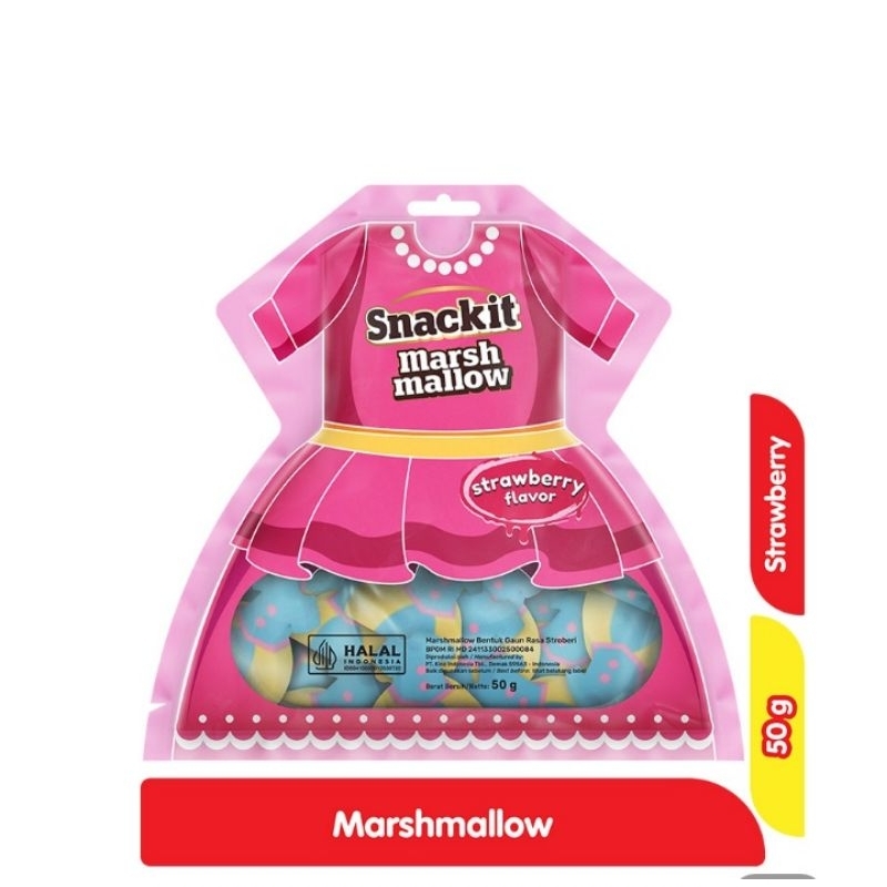 

Snackit Marshmallow Bentuk GaunStrawberry 50 g