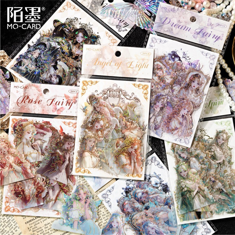 

(8BB) sticker transparan hologram wanita cantik peri fairy elf beautiful woman journaling