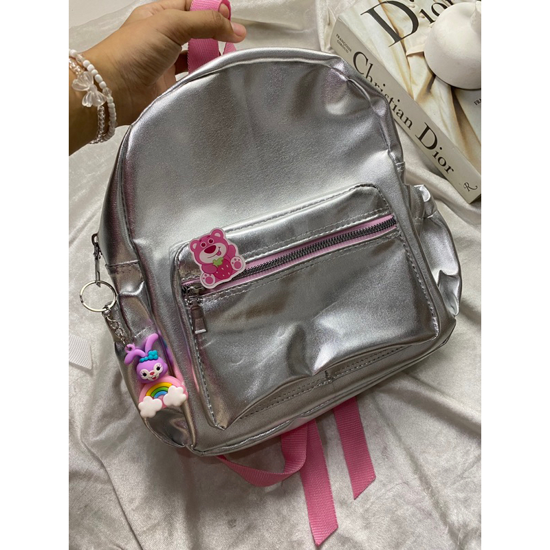 Tas Ransel ZAYLIN Ori | Tas Gendong | Tas Ransel Wanita | Tas Ransel Wanita Silver Muat LKS | Muat B
