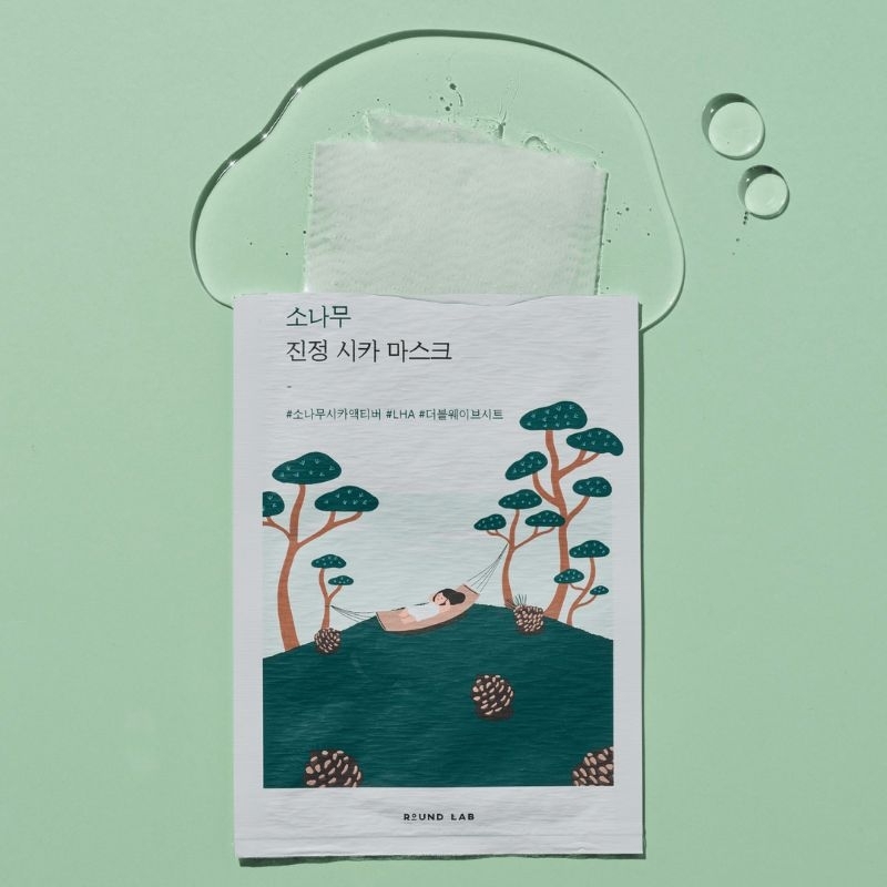 Masker Wajah Round Lab Pine Calming Cica Mask