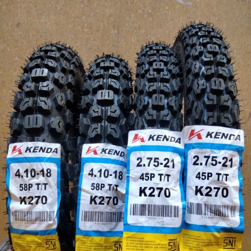 Ban Luar Depan Belakang KENDA K270 TT TR Ring 21 18 4.10 2.75 TRIALS TRIL SEMI TRAIL Tube Type Motor