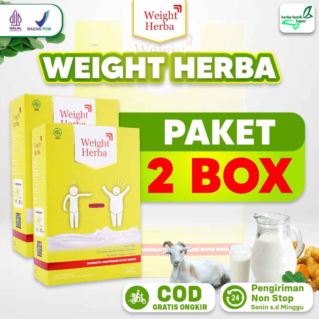 

2 Box Weight Herba Penambah Berat Badan Asupan Kalori Susu Penggemuk Badan Gemuk Gendut Halal BPOM