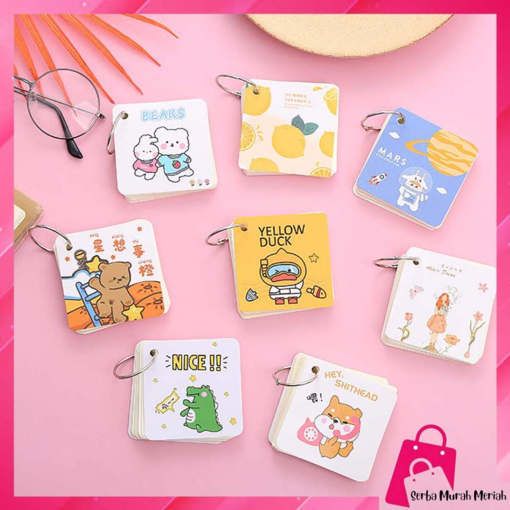 

SMM Notebook Ring Mini Isi 80 Lembar Buku Note Gantung Karakter Lucu Sticky Note Lucu Notepad Dengan Gantungan DIY Book 80Lembar Buku Catatan Memo Karakter