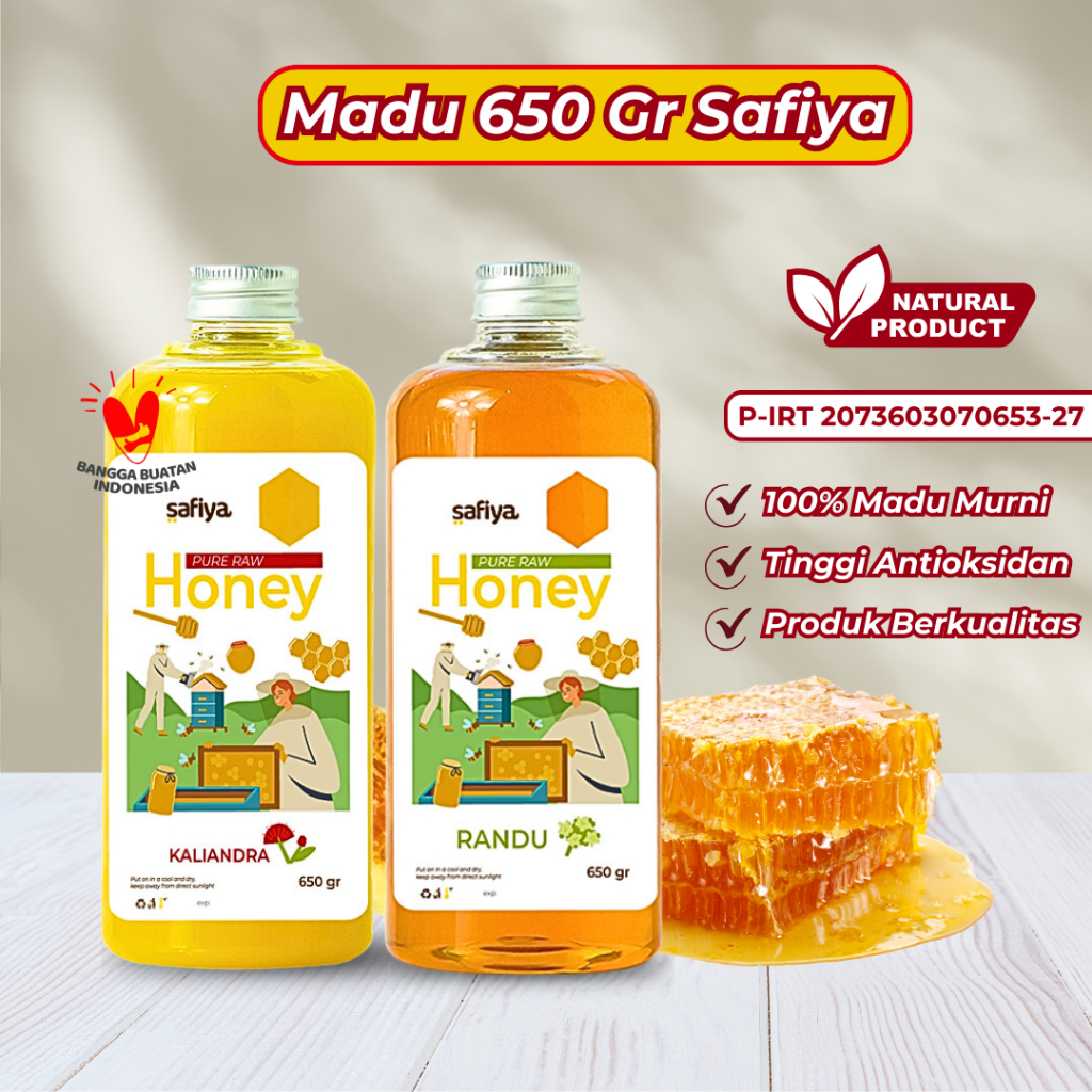 

Madu Murni Asli 650 Gram | Safiya Raw Honey Premium Original Series