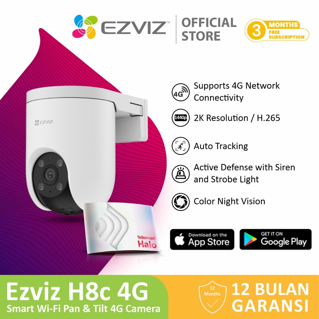 Ezviz H8c 4G 2K Smart Home Pan & Tilt IP Camera CCTV Outdoor