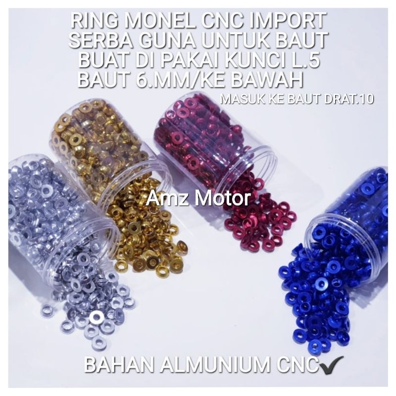 MONEL RING BAUT 10 VARIASI MOTOR SERBA GUNA/RING MONEL BAUT 10/L5/6MM/M6/L4 BAHAN CNC