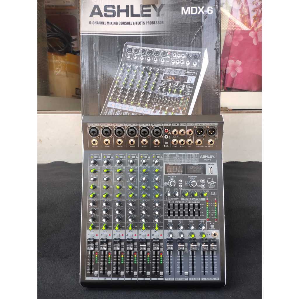 MIXER AUDIO ASHLEY MDX6/MDX 6 6CH USB-BLUETOOTH-RECORDING MIXER ASHLEY 6 CHANEL