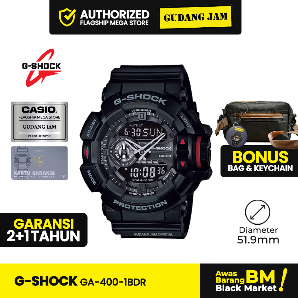 GSHOCK GA-400-1BDR GA-400 GA400 Garansi Resmi 2 Tahun