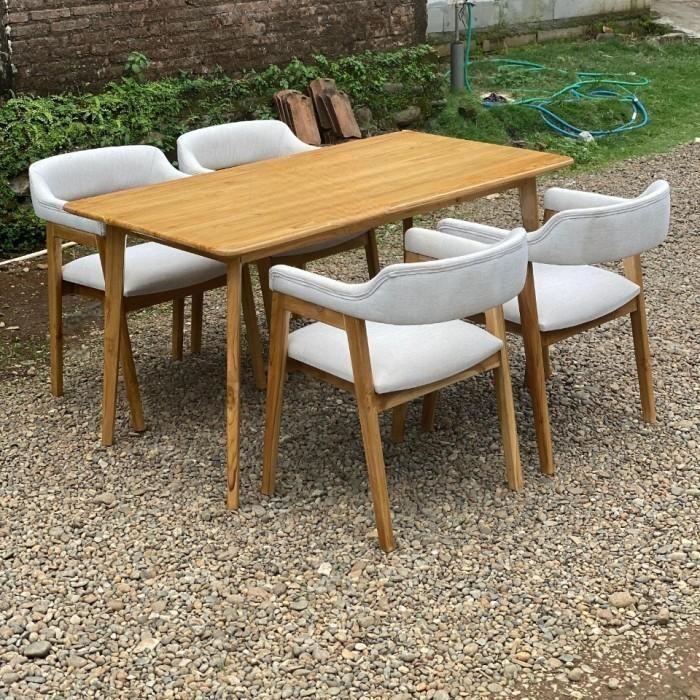 Set Kursi Meja Makan Jati | Meja Makan Set 4 Kursi Minimalis| Mebel Jepara