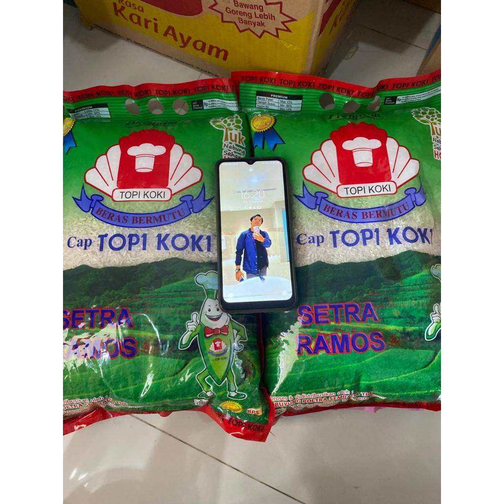 

{SerbaMurah2904} Beras Premium Pulen Topi Koki Setra Ramos 5 kg