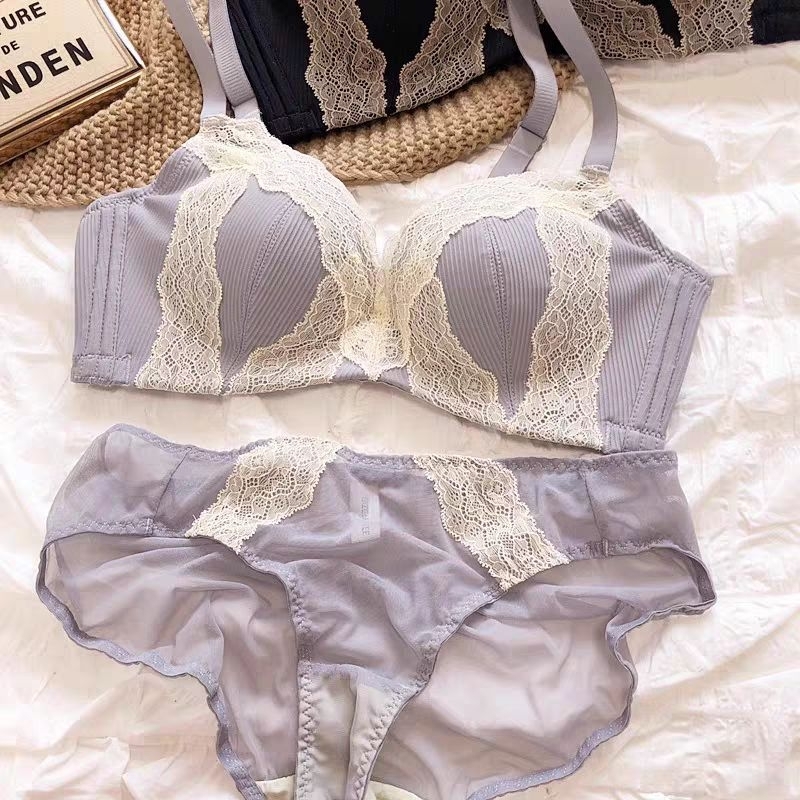 Ophelia Bra Set Push Up Setelan BH tanpa kawat dan Panties CD Renda Celana Dalam Lace Sexy Hot Senza