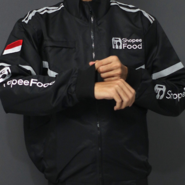 Ekstra Jaket bomber hitam ojek on jaket s food hitam  driver ojol  jaket motor pria