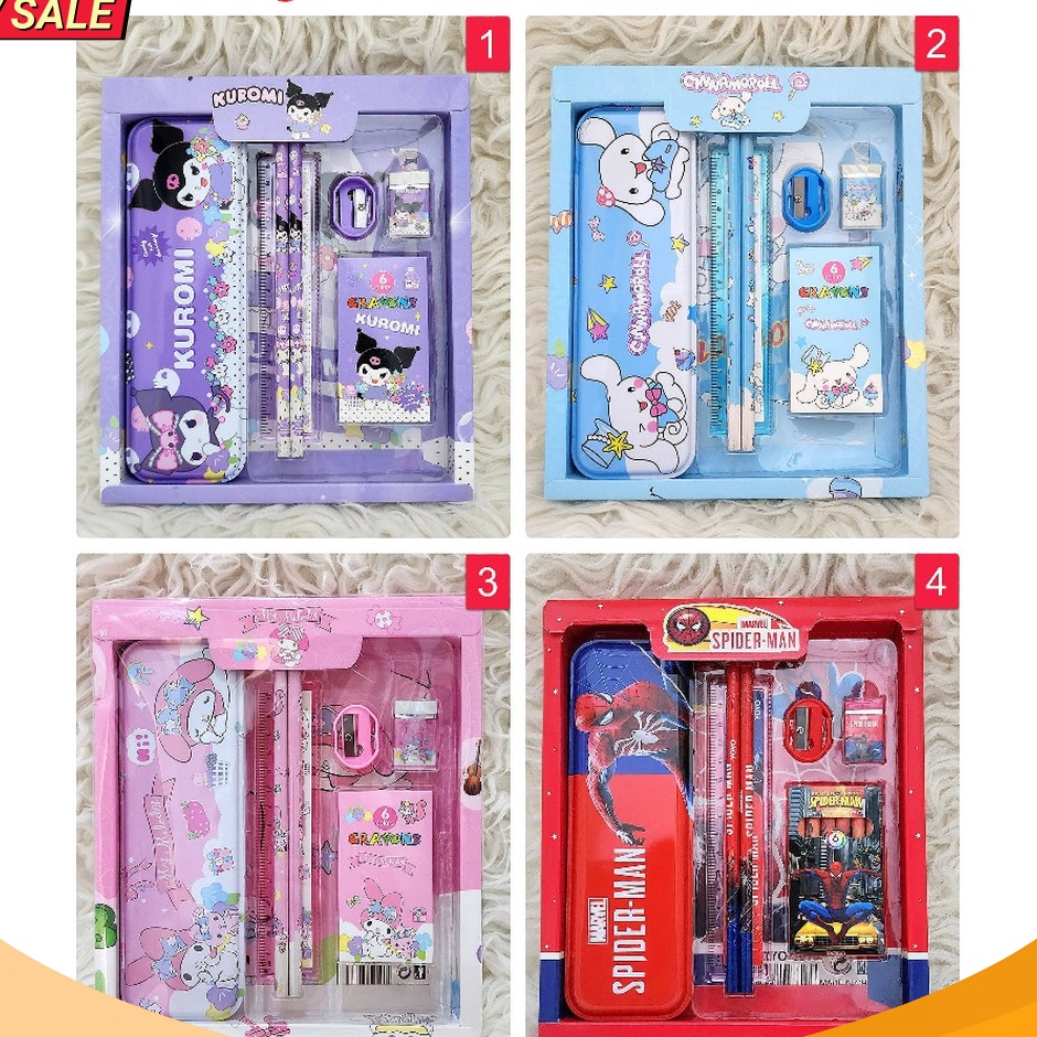 

STOCK TERUPDATE Studyset Set Alat Tulis YOYO 815 Motif Anak Spiderman Cars Frozen Hellokitty