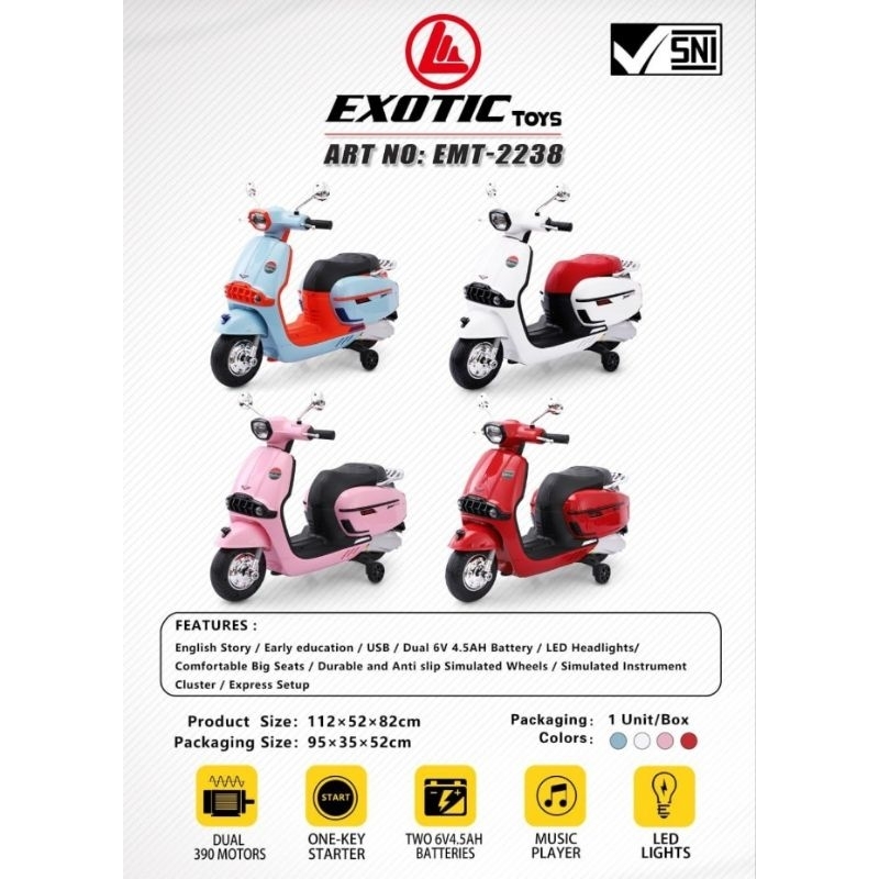 MOTOR AKI VESPA ANAK EXOTIC EMT 2238