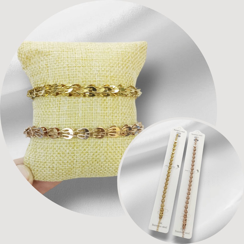 GELANG WANITA SISIK NAGA TITANIUM ROSEGOLD KOREA FASHION / KALUNG SISIK NAGA TITANIUM