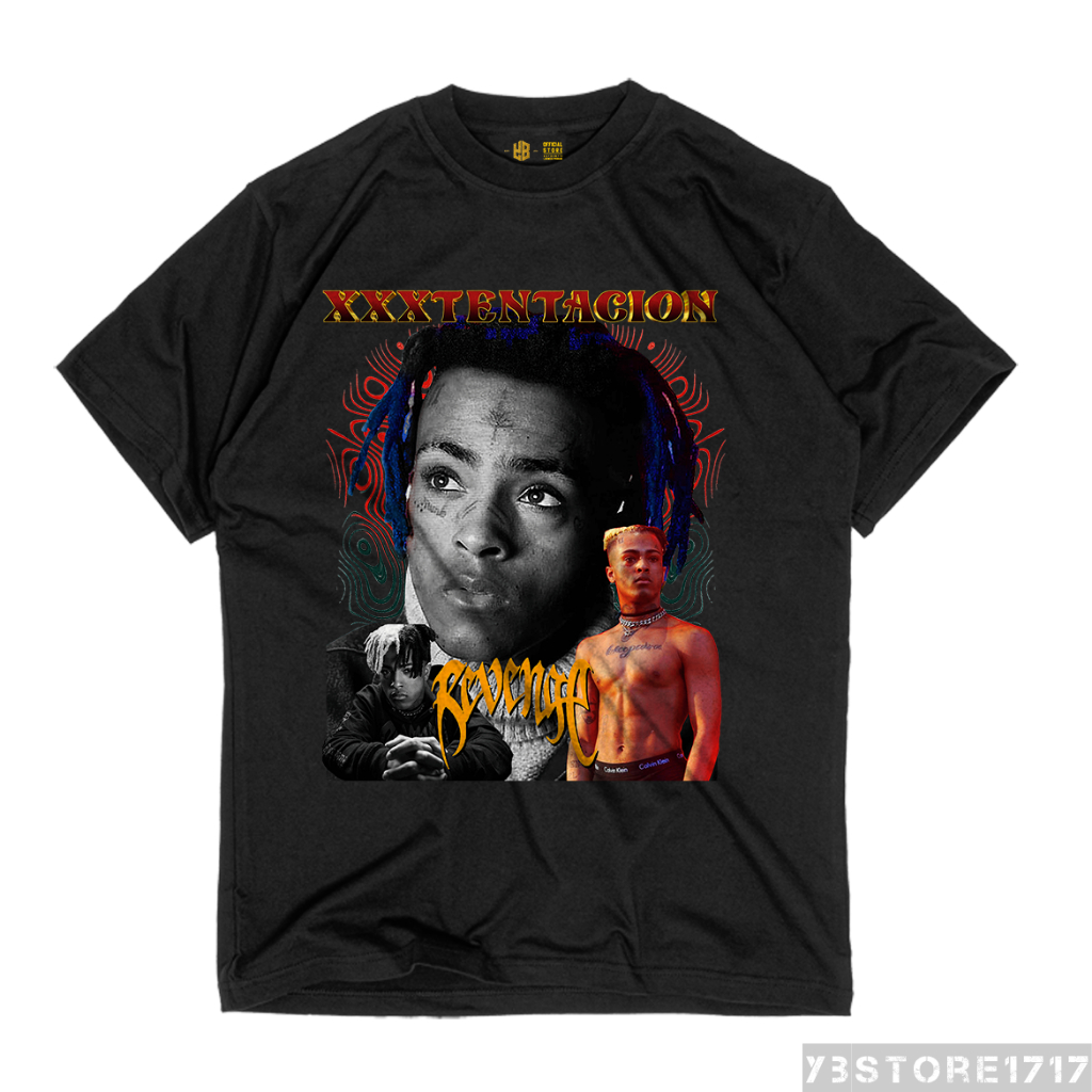 T-Shirt Vintage - xxxTentacion - Baju Hitam - Kaos - Baju Kaos - Cotton Combed
