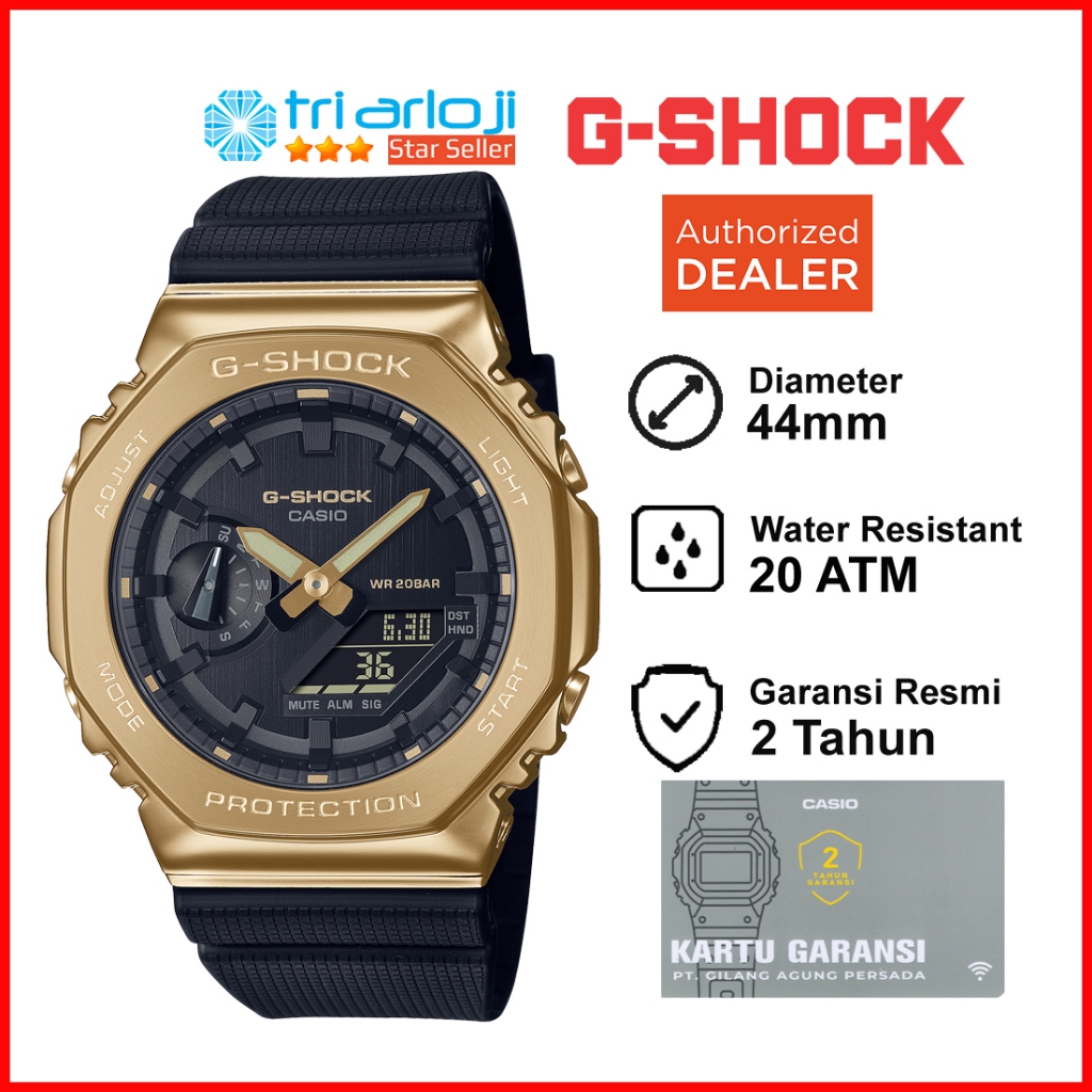 Casio G-Shock GM-2100G-1A9DR Jam Tangan Pria GSHOCK GM2100 GM2100G GM-2100G-1A9 GM-2100 G-STEEL Gold