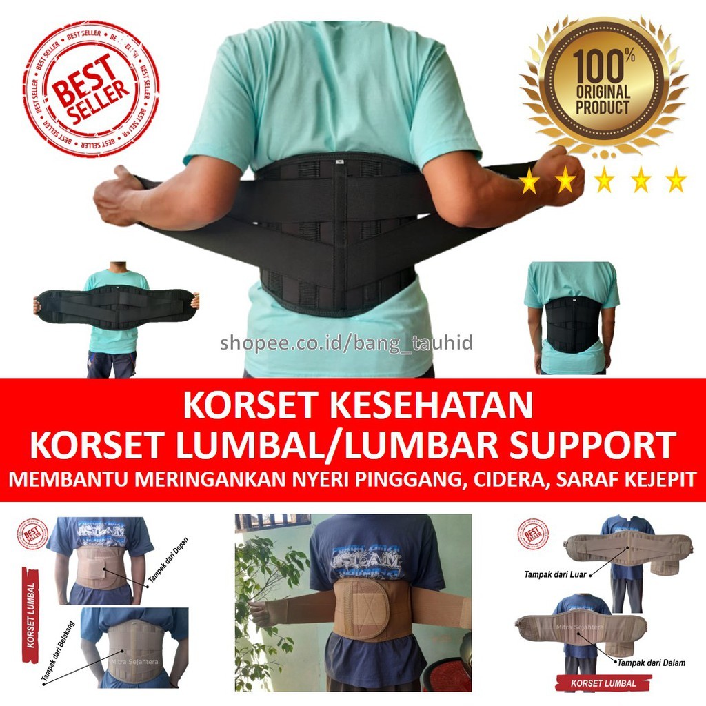 Korset Pinggang Pria Wanita Kesehatan Saraf Kejepit Pelangsing Perut