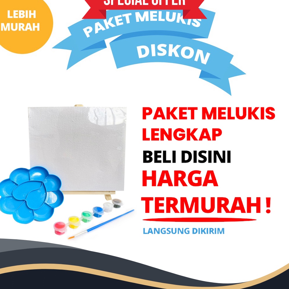 GROSIR Alat Lukis Lengkap 1 Paket Alat Melukis Anak Cat Lukis Kanvas Kuas Palet Paket Lukis Anak 1 S