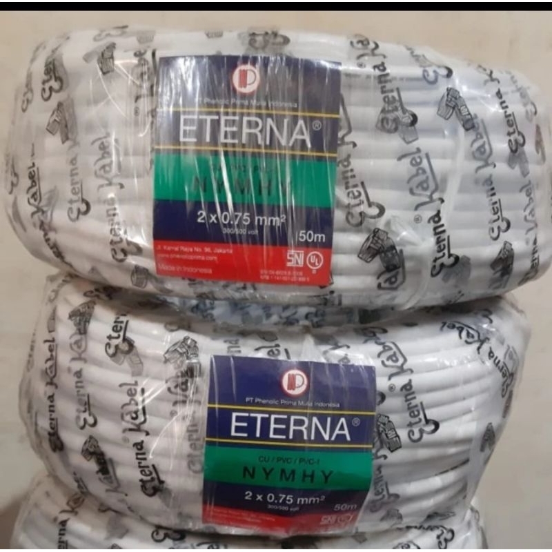 kabel ETERNA NYMHY /NYYHY serabut 2x07.5 & 2x1.5 NYYHY 2X1.5 50meter