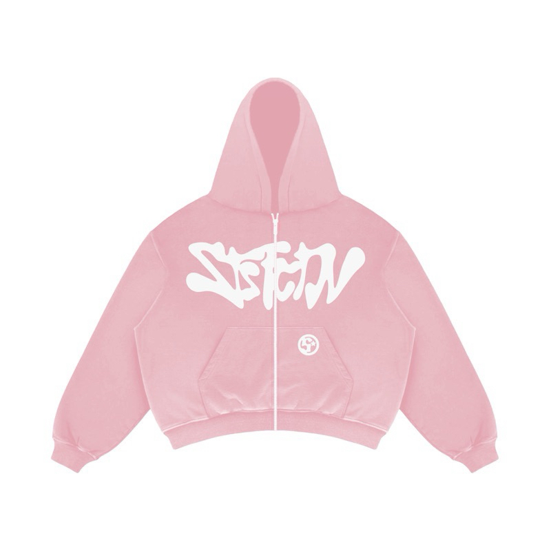 Satisfaction Hoodie Zipper Boxy 330GSM Starsy Pink_