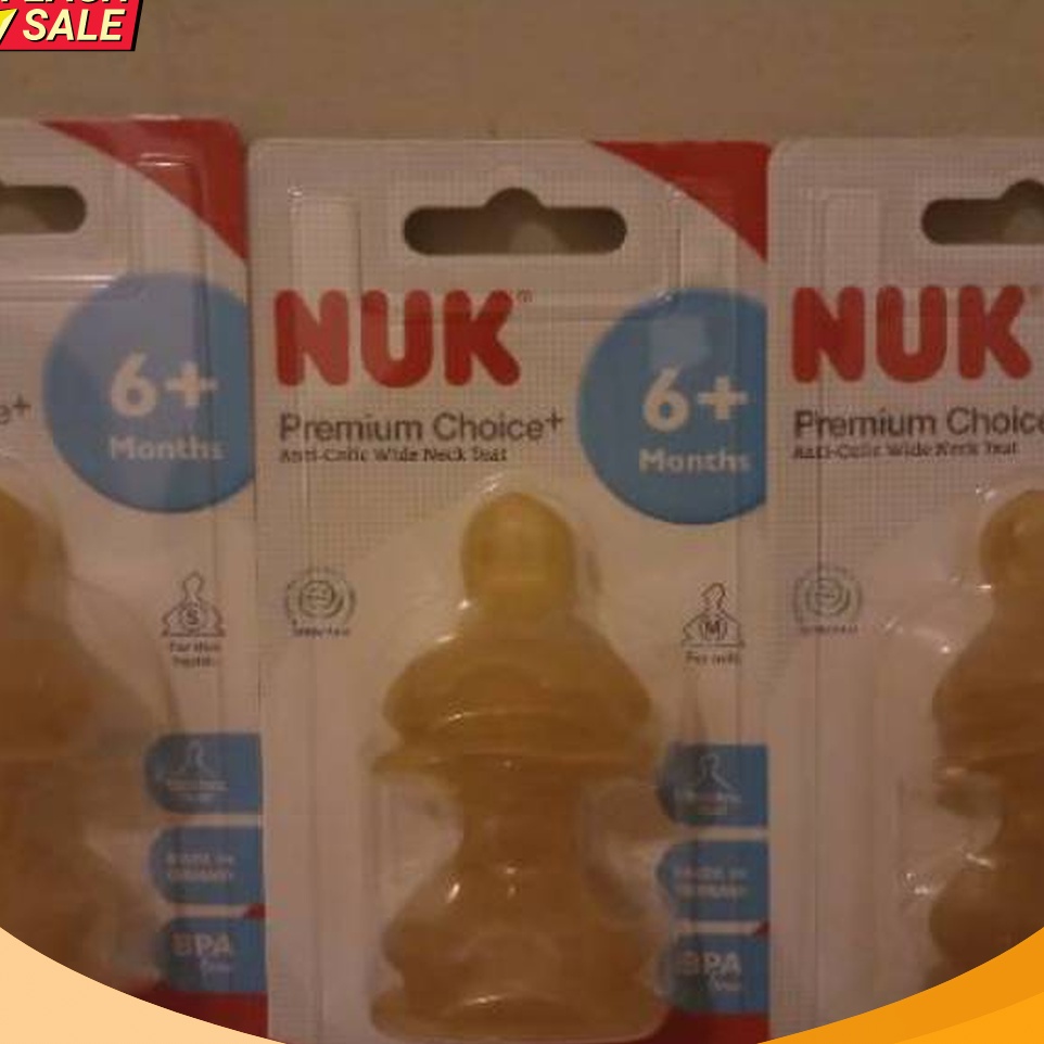 READY STOK Nuk nipple dot wide neck latex silicon