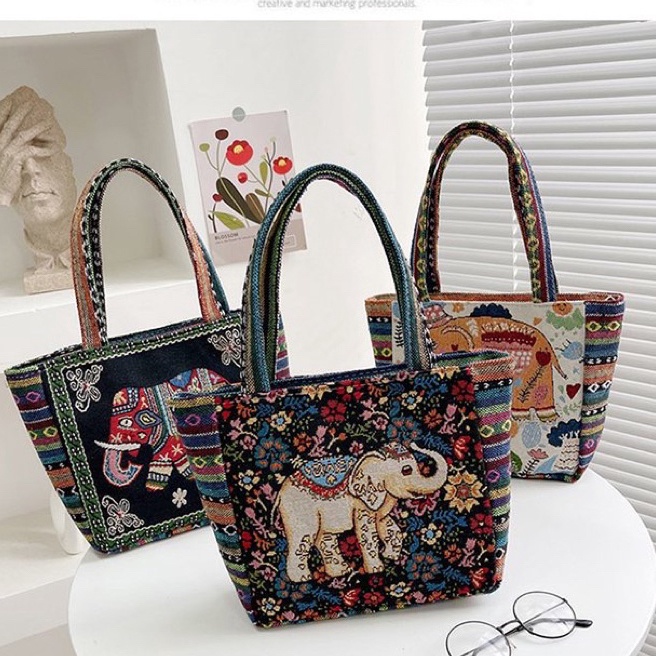 Terlaris tas Thailand import  totebag kanvas  tas gajah