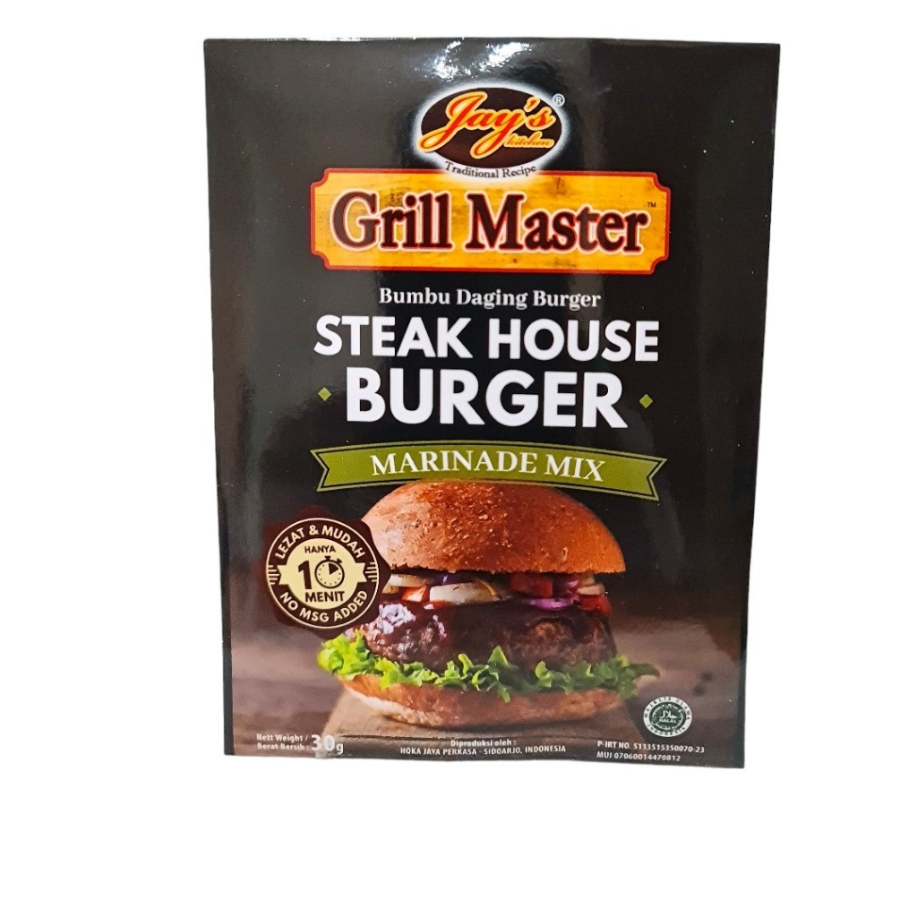 

Bumbu marinasi daging sapi Beef Steak House Burger Halal Jays Grill Master 30 gram
